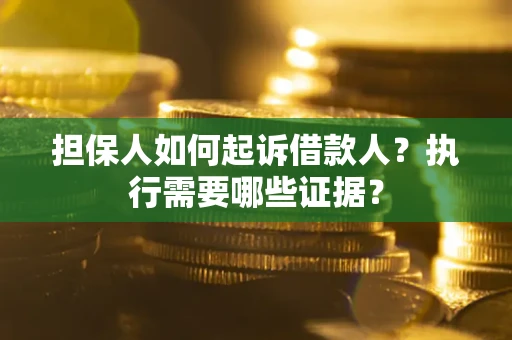 北京担保人如何起诉借款人？执行需要哪些证据？