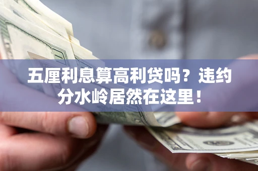 北京五厘利息算高利贷吗？违约分水岭居然在这里！